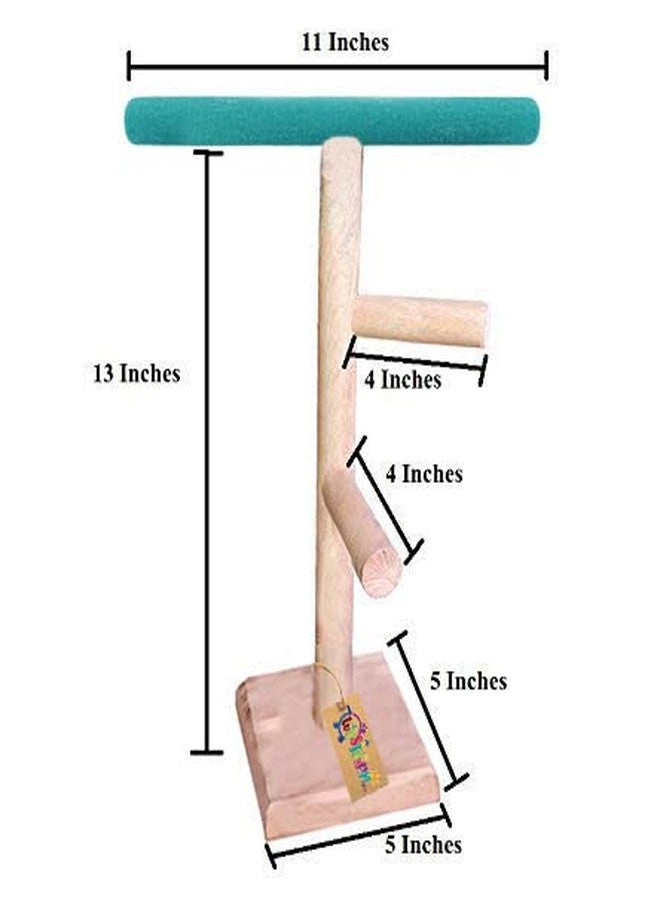 ويستيرن إرا حامل رمل للطيور من الخشب الطبيعي من العصر الغربي، مقاس 13 بوصة / 33 سم، مزود بدرجتين للعب والتمرين (قطعة واحدة) - Image 3